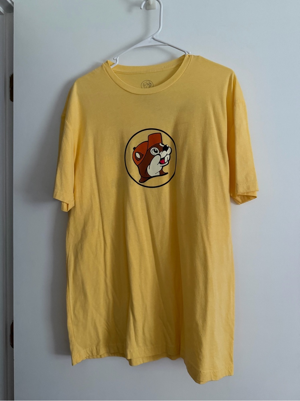 Butter Yellow Short Sleeve Graphic Tee with Buc-ee’s Logo